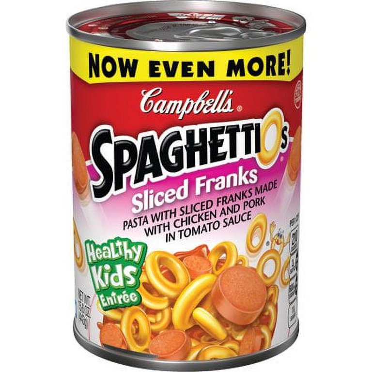 SpaghettiOs Canned Pasta with Franks Snacks for Kids and Adults