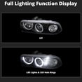 thumbnail image 2 of Spec-D Tuning SMD LED Dual Halo Projector Headlights Black Compatible with 1998-2004 Chevy S10 Pickup, 1998-2004 Chevy S10 Blazer, Left + Right Pair Headlamps Assembly, 2 of 7