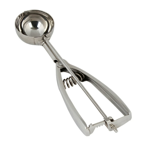 Excellante 1.33 oz stainless steel ambidextrous scoops, 1.88" diameter, comes in each
