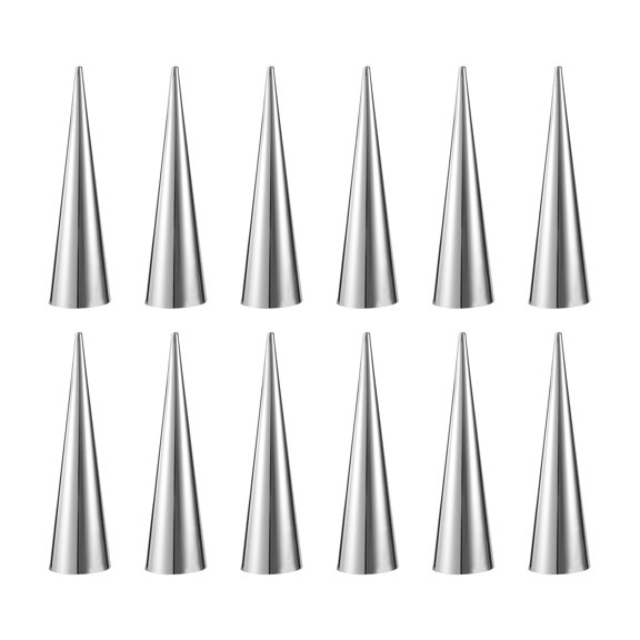 6Pcs/12Pcs/20Pcs Baking Mould 12Cm 4.8Inch Stainless Steel Spiral Croissant Tubes Horn Bread Making Cake Cookie Dessert Baking Tool Bakingcones (Conical 4.8Inch/12Cm)