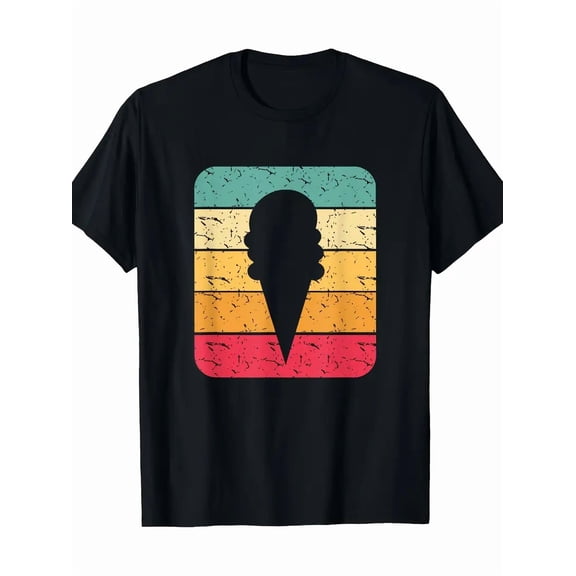 Vintage Ice Cream Cone Graphic Tee - Heavyweight 220gsm 100% Cotton Shirt