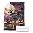 thumbnail image 2 of Spooky Halloween Night Witch Brussels Griffon Glowing Pumpkins Cozy Fleece Blanket Griff Dog Lover Warm Soft Throw Blanket - 12015, 2 of 5