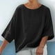 thumbnail image 2 of Vestidos Casuales Para Mujer, Blusas De Mujer De Moda Blusas casuales lisas para mujer, blusa de verano de moda con cuello redondo y mangas 3/4, 2 of 7
