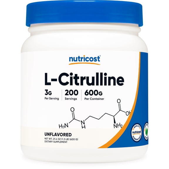 Nutricost Pure L-Citrulline Powder 600 Grams - No Malate, Non-GMO Supplement
