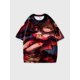 thumbnail image 1 of T-shirt round neck Role Pattern loose short sleeve F24, 1 of 5