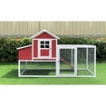 thumbnail image 2 of Hanover Outdoor Elevated Wooden Chicken Coop with Ramp, Nesting Box, Wire Mesh Run, Waterproof Roof, 3.9 Ft. x 6.5 Ft. x 2.6 Ft., 2 of 2