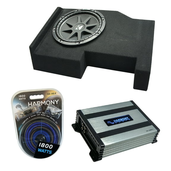 14-UP Chevy Silverado Crew Cab Kicker Comp C10 Single 10 Sub Box HA-A400.1 Amp