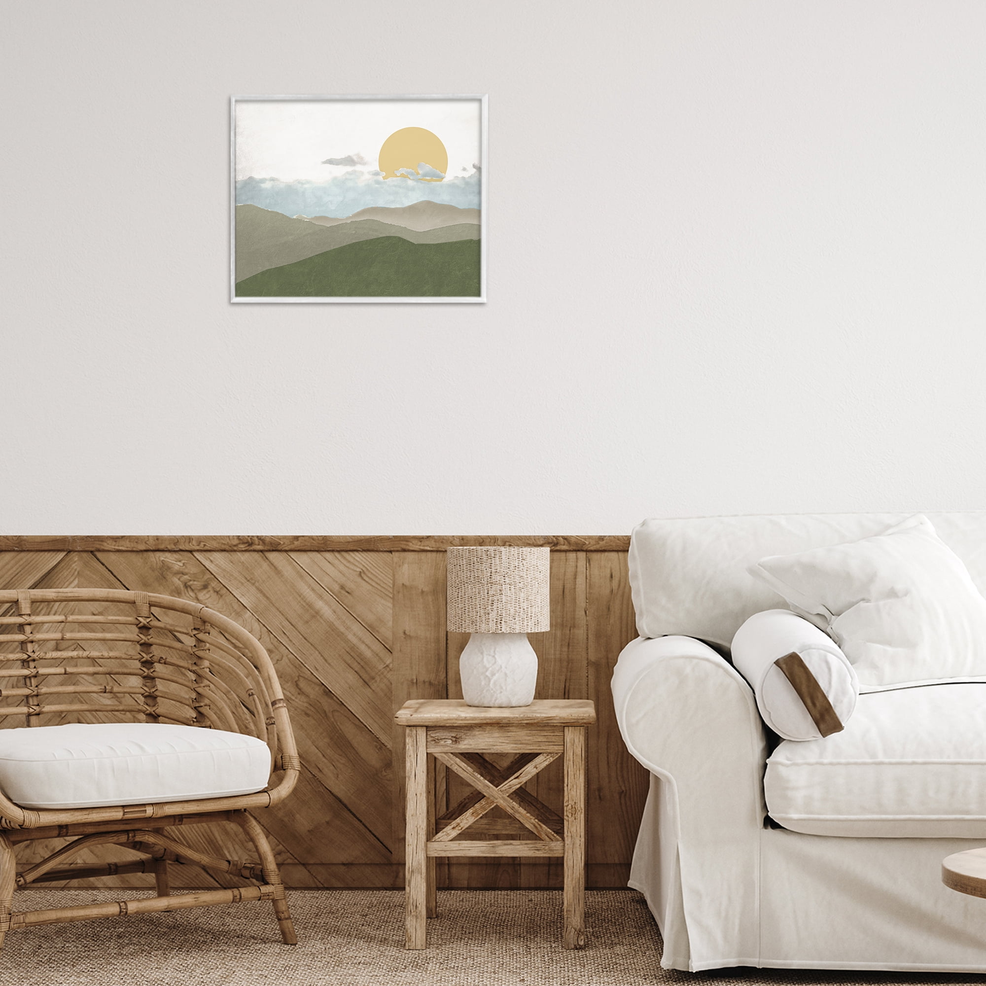 Stupell Industries Earthen Dreams Sunrise White Framed Giclee Art, design by Elizabeth Medley