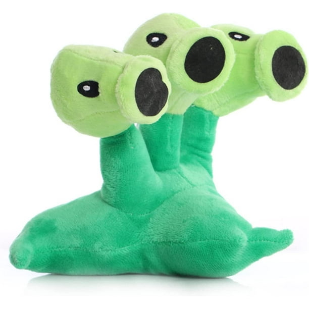 Peluche de guisante de 7 pulgadas de Plants VS Zombies, muñeco de peluche suave de PVZ de tres cabezas, nuevo, muñeco de trapo de peluche de planta zombi para niños.