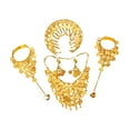 thumbnail image 1 of Juego de 4 joyas nupciales de aleación, conjunto de joyas tradicionales indias para novias. Pendientes de clip, 1 of 7