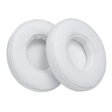 Beats Headphones Solo 2 2Pcs Replacement Earpads Ear Pad Cushion for Beats Solo 2 / 3 On Ear Wireless Headphones White ()