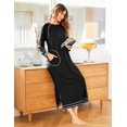 thumbnail image 5 of Ekouaer Women Nightgowns Long Casual Nightdress Long Sleeve Sleepwear with Pocket, 5 of 6