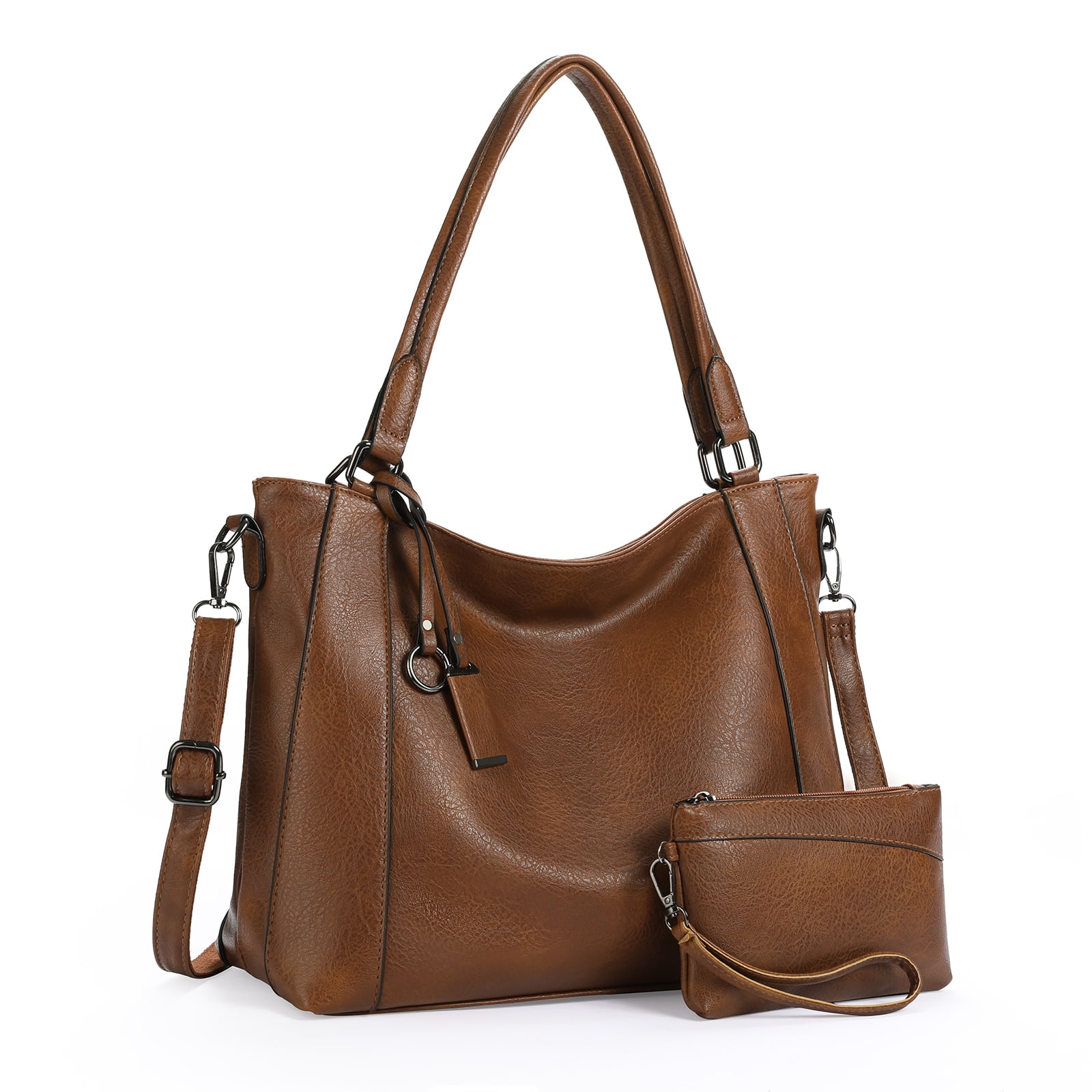 Sendefn Women Tote Bag Handbags Leather Hobo Shoulder Bags Top Handle Satchel Purse Set 2pcs