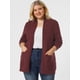 thumbnail image 2 of Women Plus Size Shawl Collar Open Front Sweater Cardigan Burgundy 3X, 2 of 6