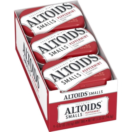 - Smalls Peppermint Breath , 0.37 Ounce Tin, Pack of 9 - Altoid Breath Mint