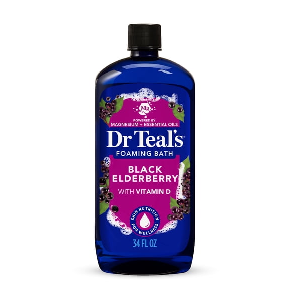Dr Teal's Foaming Bath with Black Elderberry & Vitamin D, 34 fl oz.