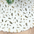 thumbnail image 2 of Coolmade 35" Faux Fur Christmas Tree Skirt Ornament Diameter Christmas Decoration New Year Party Supply, Gold, 2 of 8