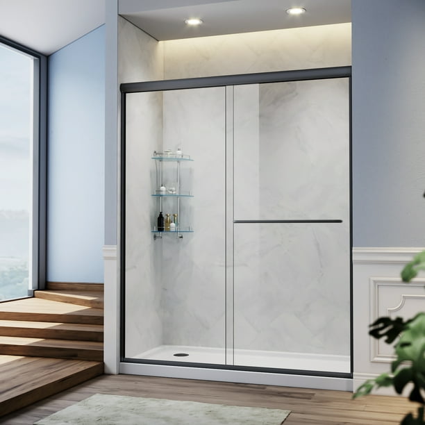 72 Bypass Sliding Shower Door, Frameless Double Bypass Sliding Shower Doors