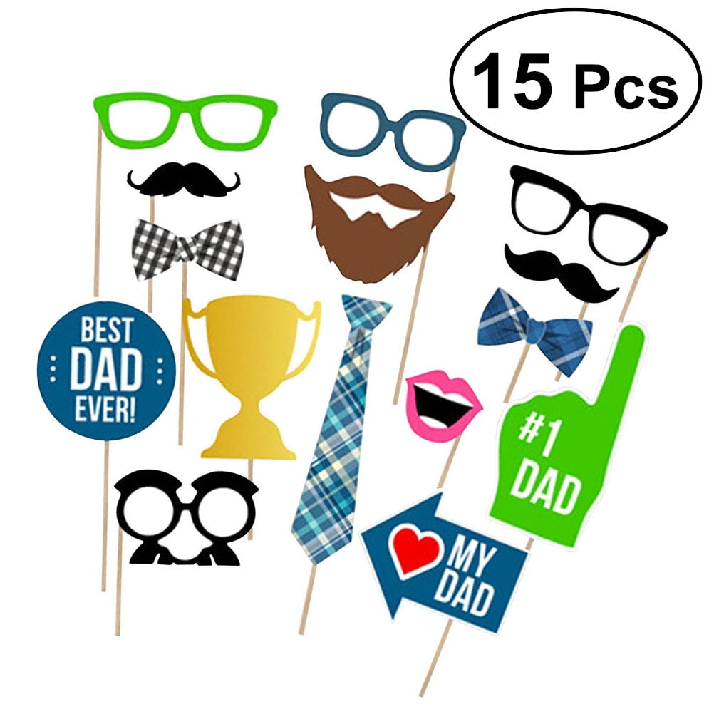 NICEXMAS 15pcs/set Novelty Father's Day Best Dad Ever Party Photo Booth  Props Farther's Birthday Photo Shoot Props - Walmart.com
