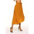 thumbnail image 3 of Jupe Bohème Léopard pour Femme, Jupe Portefeuille Midi d'Été pour la Plage, Fente Haute-Basse (Jaune, G), 3 of 6
