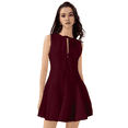thumbnail image 2 of Robe Courte Trapèze Sans Manches pour Femmes Été à Nouer devant Boîte de Nuit Fête Nœud - Robes Courtes à Fermeture Éclair Rouge Vin P, 2 of 10