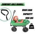 thumbnail image 3 of Olurrisa Folding Garden Dump Cart with Steel Frame, 10" Pneumatic Tires & 220LB Capacity, 180° Turn Handle for Easy Transport and Dumping (Green), 3 of 7