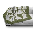 thumbnail image 3 of Bunny Soft Flannel Fleece Blanket, Funny Cartoon White Rabbits on Green Backdrop Easter Animal Illustration, Cozy Plush for Indoor and Outdoor Use, 50" x 70", Olive Green and White, by Ambesonne, 3 of 6