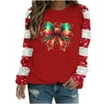thumbnail image 5 of ZRGHAOYLQ Long Sleeve Sparkly Sequin Pullover Top Womens Christmas Bow Print Sweatshirt Christmas Crewneck Sweatshirts for Christmas Gifts Fall Winter Raglan Sleeve Christmas Holiday Shirts Tops, 5 of 5