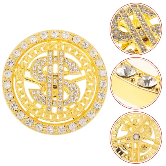 HEALEEP Money Charms for Nails Phone Case Sticker Zinc Alloy Golden Round 1Pcs Elegant Feng Shui