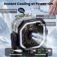thumbnail image 5 of DAYBETTER 3-in-1 Portable Camping Misting Fan, 10000mAh Rechargeable Battery, 350mL Water Tank, 4-Speed Tent Fan with LED Light & Power Bank for Patio, Beach, Outdoor, Green, 5 of 7