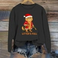 thumbnail image 2 of Wang6 Womens Plus Size Christmas Graphic Sweatshirts Trendy Xmas Long Sleeve Litter's Full Letter Print No Hood Pullovers Causal Loose Fit Crew Neck Tops Shirts Black XL, 2 of 4