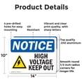 thumbnail image 2 of (2 Pack) High Voltage Keep Out OSHA Notice Sign 14 Inch X 10 Inch Indoor / Outdoor Rust-Free Aluminum Metal Signs for Workplace, Workshop, and Construction Site, Made in the USA, 2 of 8