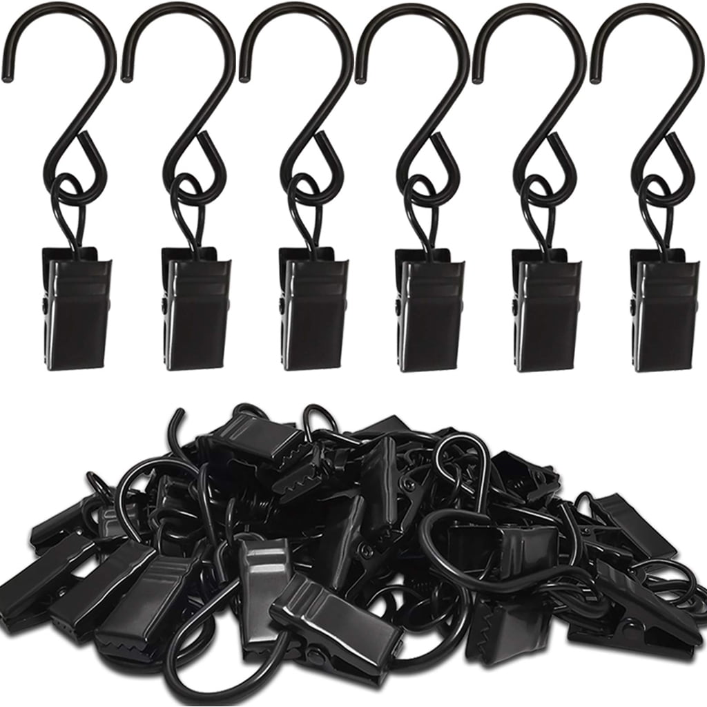 100 Pcs Metal Hook Clips Curtain Clips with Hanging Curtain Hook Clips 