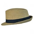 thumbnail image 3 of Jute Fabric C-Crown Trilby Fedora Hat - XXL - Tan, 3 of 5