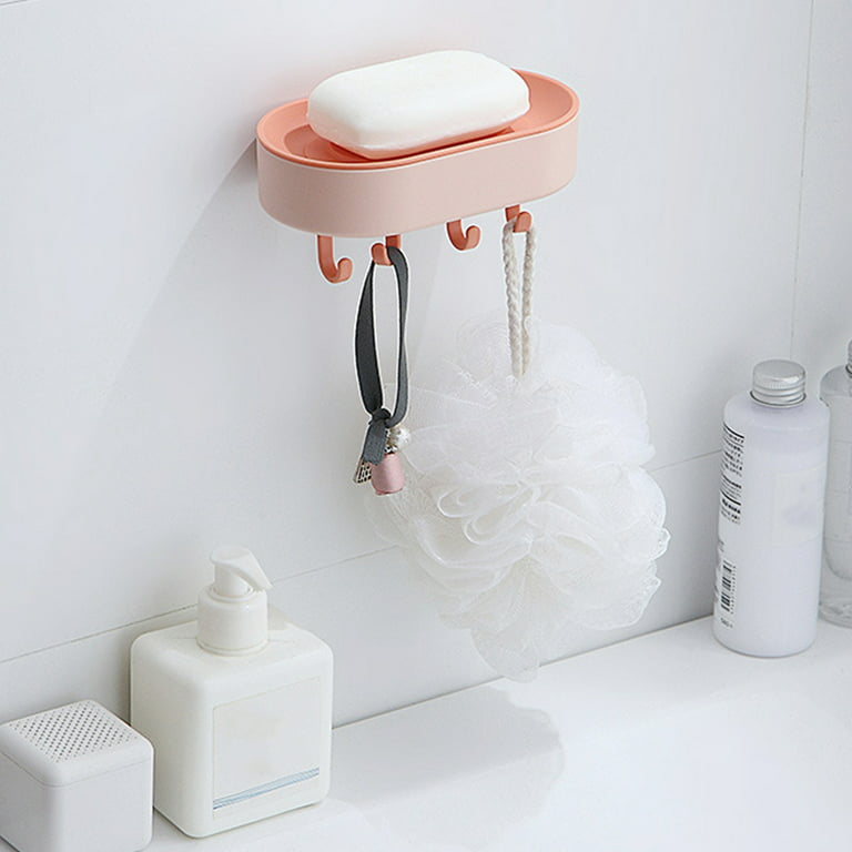 ROBOT-GXG Soap Holder for Shower Wall - Plastic Soap Dish with 6
