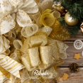 thumbnail image 2 of Cinta decorativa de Navidad con alambre dorado Ribbli de 6,4 cm y 36,6 m, 2 of 6