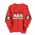 thumbnail image 5 of Enjoytime Womens Crewneck Sweatshirt Halloween Cute Ghost Graphic Long Sleeve Oversized Sweatshirts Fall Fashion Vintage Pullover Tops, 5 of 7