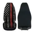 thumbnail image 4 of Uorisanigo Car Seat Cover, 2-Piece Front Seat Covers Coral Velvet Fabric, Universal Seats Cushions, Soft Automotive Seats Covers for Trucks SUV - American Honoring Firefighter Flag, 4 of 7