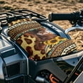 thumbnail image 4 of Renewold Waterproof ATV Seat Cover 25.2x10 Inch, Universal 4 Wheeler Seat Cover Stretch Fit for Honda/Yamaha/Polaris, Elastic Edge Mud Protector, Heavy Duty, Highland Cow Sunflower Leopard Print, 4 of 7