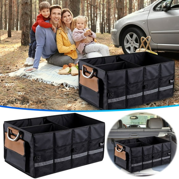 Dvkptbk Trunk Storage Compact Black Car Trunk Organizer with Adjustable Straps Car Interior Accessories on Clearance