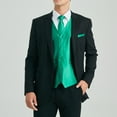 thumbnail image 5 of Mens Suit Dress Vest Green Tie Handkerchief Vests Set Slim Fit Formal Wedding Tuxedo Waistcoat 3PCS, 5 of 8