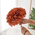 thumbnail image 2 of Cabezas de hortensia artificiales KISLOHUM naranja oxidado x10, 2 of 7