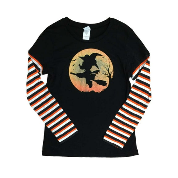 Disney Junior Womens Black Minnie Mouse Witch T-Shirt Halloween Shirt Small 3-5