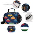 thumbnail image 3 of FORMRS Student Insulated Lunch Bag with Shoulder Strap Reusable Cooler Box for School, Rainbow Space Cat, 3 of 9