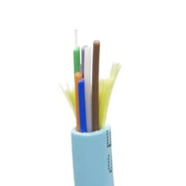 6 Fiber Indoor Distribution Fiber Optic Cable, Multimode 50/125, Corning ClearCurve OM4, Plenum Rated, Aqua, Spool, 1000ft