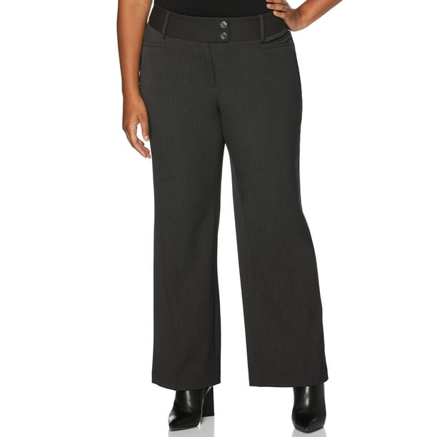 Rafaella - Women's Plus Size Curvy Fit Bootcut Gabardine Pant - Walmart ...