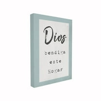 The Stupell Home Decor Collection Blue and White Dios Bendiga Este Hogar Spanish Typography Oversized Stretched Canvas Wall Art, 24 x 1.5 x 30