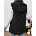 thumbnail image 6 of Fmbrln Long Puffer Vest for Women Full Zip Up Sleeveless Lightweight Quilted Jackets Fall Winter Warm Hooded Down Coat with Pockets, 6 of 9