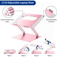 thumbnail image 6 of Aluminum Laptop/Computer Stand, Ergonomic Adjustable Notebook Stand, Riser Holder, Compatible with Air, Pro, Dell, HP, Lenovo More 10-14" Laptops, Silver, 6 of 9