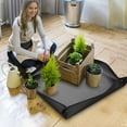 thumbnail image 2 of Ovzne Plant Repotting Mat PVC Oxford Gardening Mats Copper Buckle Changing Mat Succulent Potting Planting Mixing Dirt Mat Potting Soil Plants Mat Indoor Garden Tools (100*100cm/40*40in, Black), 2 of 3